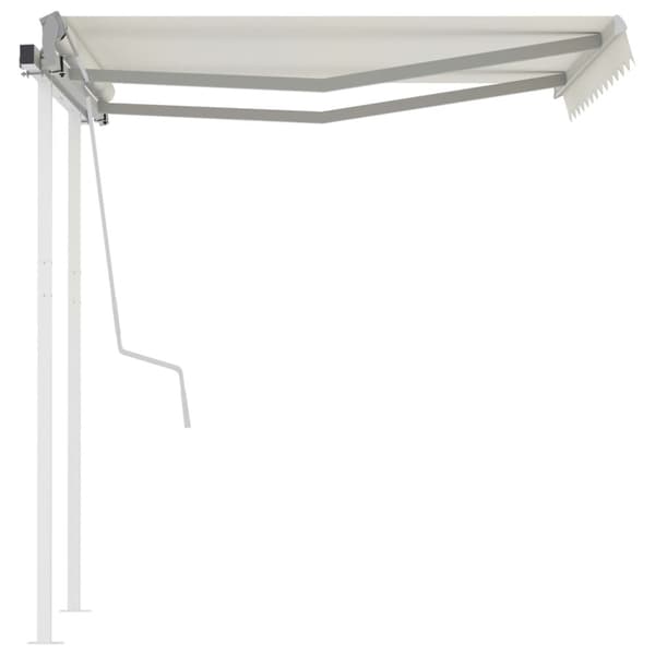 The Living Store markise m. stolper 3x2,5 m manuel betjening cremefarvet -  Markiser