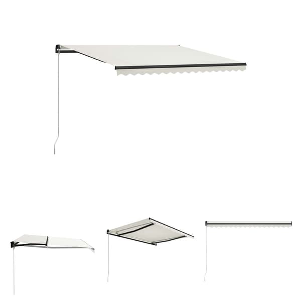 The Living Store foldemarkise manuel betjening 400x300 cm cremefarvet - Markiser
