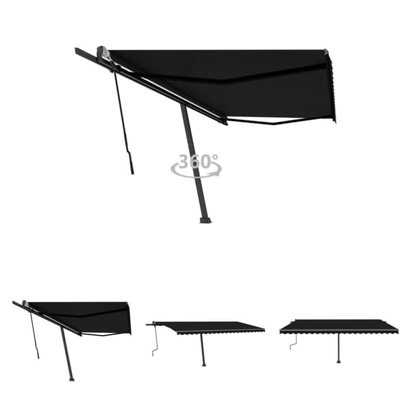 The Living Store Fristående markis manuell 500x300 cm antracit -  Markiser