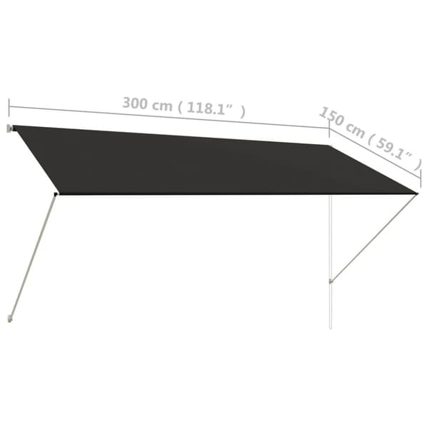 The Living Store Markis 300x150 cm antracit - Markiser