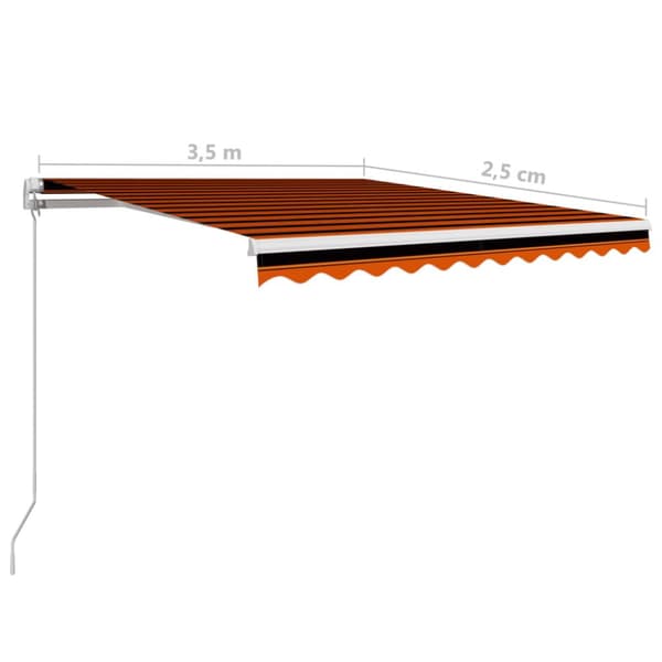 The Living Store Manuaalisesti sisäänkelattava markiisi 350x250cm oranssi/ruskea -  Markiisit