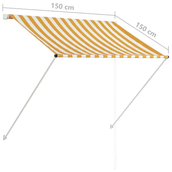 The Living Store Markis 100x150 cm gul och vit - Markiser