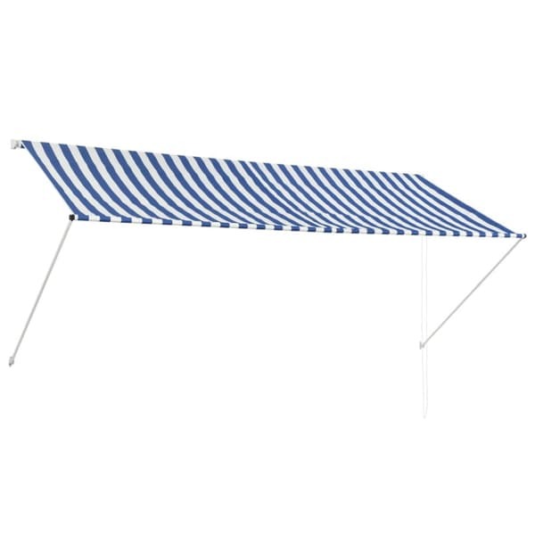 The Living Store Sisäänkelattava markiisi 300x150 cm sininen ja valkoinen -  Markiisit