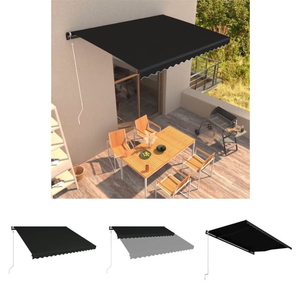 The Living Store Markis automatiskt infällbar 400x300 cm antracit -  Markiser