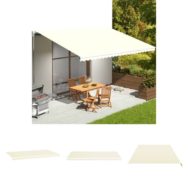 The Living Store Markisväv gräddvit 6x3,5 m -  Markiser