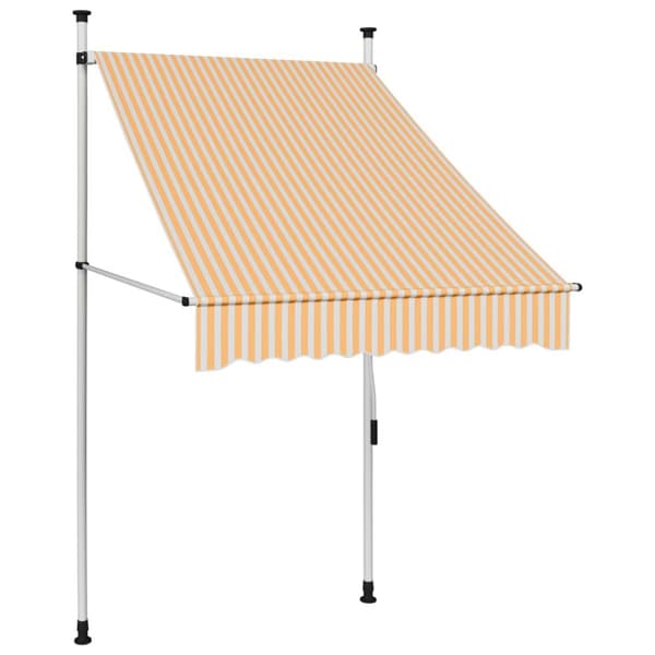 The Living Store Sisäänkelattava markiisi 100 cm oranssivalkoiset raidat - Markiisit