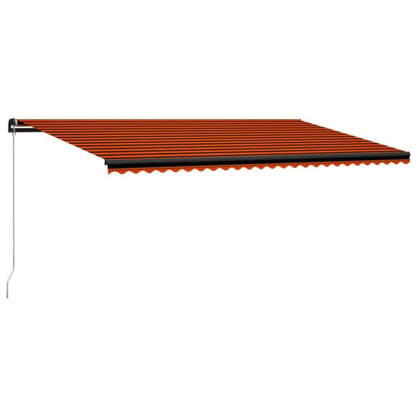 The Living Store Markis manuellt infällbar med LED 600x300 cm orange och brun - Markiser