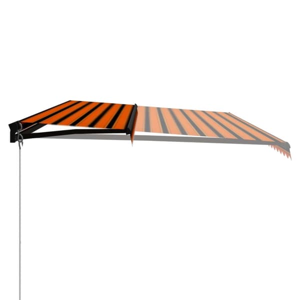 The Living Store Markis manuellt infällbar med LED 600x300 cm orange och brun - Markiser