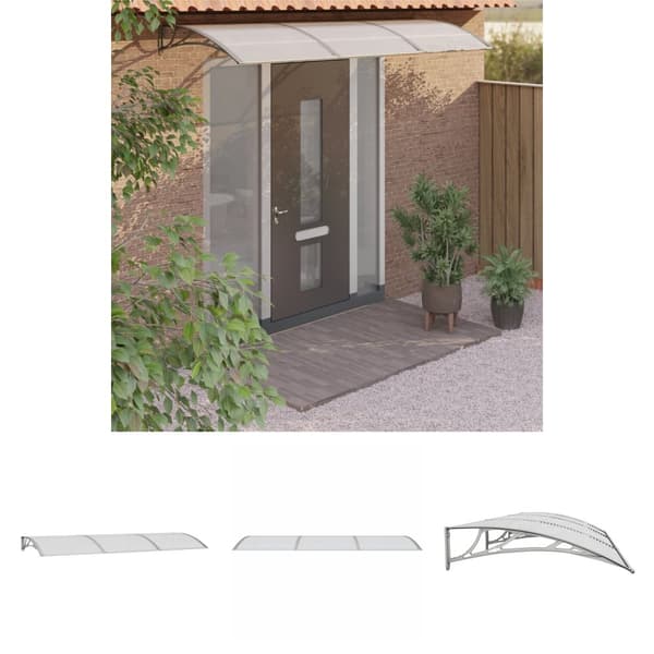 The Living Store dørbaldakin 300x100 cm polycarbonat grå - Markiser