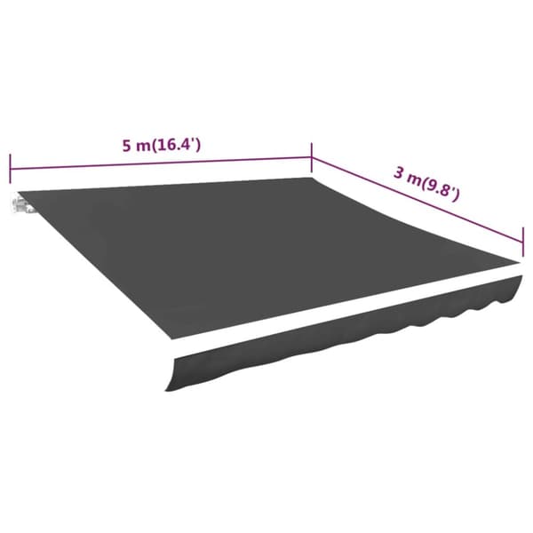 The Living Store Markisduk antracit 500x300 cm - Markiser