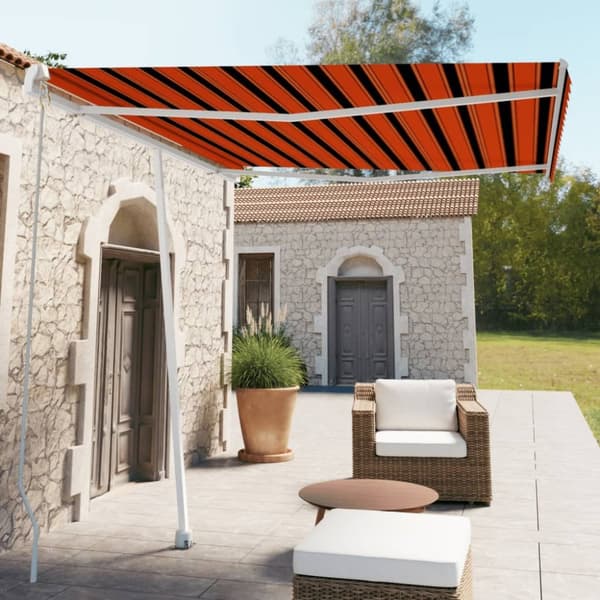 The Living Store Fristående markis manuell 300x250 cm orange/brun -  Markiser