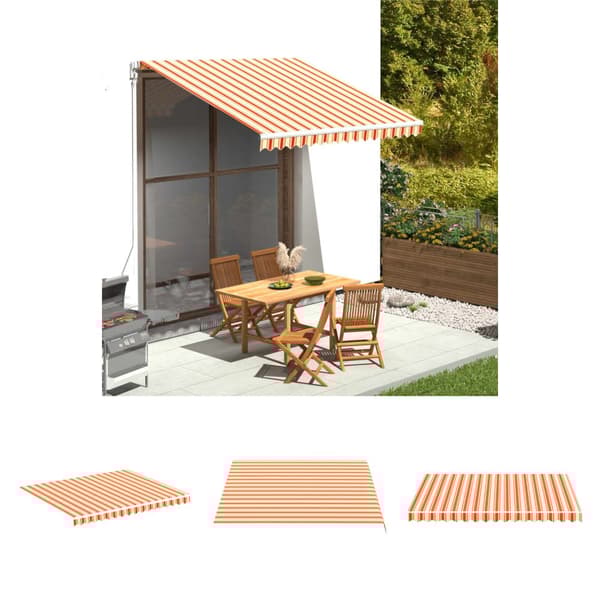 The Living Store Markisväv gul och orange 3x2,5 m -  Markiser