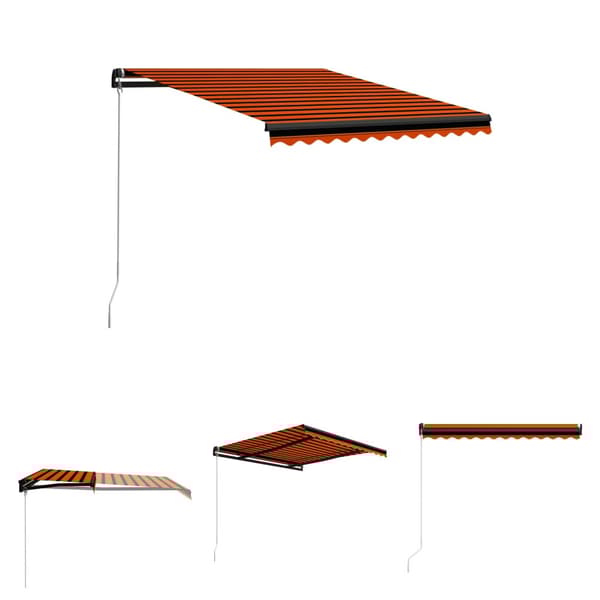 The Living Store Markis manuellt infällbar 350x250 cm orange och brun - Markiser