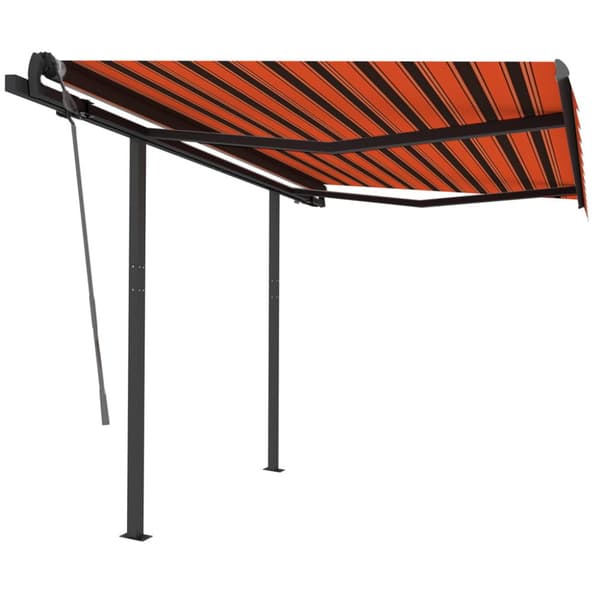 The Living Store Manuaalisesti kelattava markiisi tolpilla 3,5x2,5m oranssirusk. - Markiisit