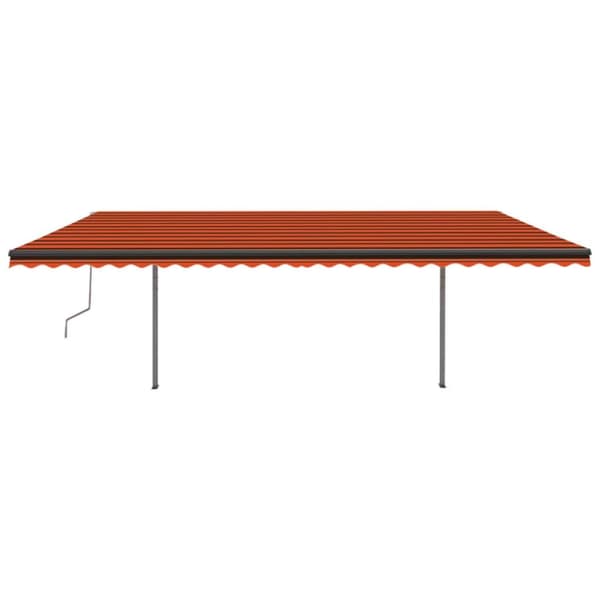 The Living Store Manuaalisesti kelattava markiisi tolpilla 3,5x2,5m oranssirusk. - Markiisit
