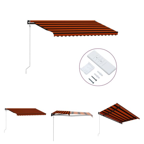 The Living Store Markis automatiskt infällbar 450x300 cm orange och brun - Markiser