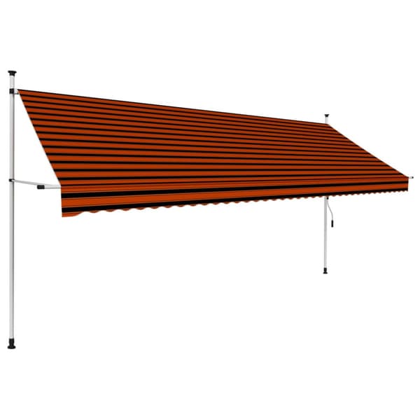 The Living Store manuel foldemarkise 400 cm orange og brun - Markiser