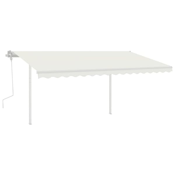 The Living Store markise m. stolper 4x3 m manuel betjening cremefarvet -  Markiser