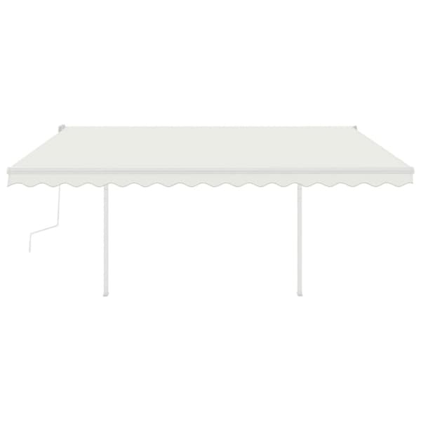 The Living Store markise m. stolper 4x3 m manuel betjening cremefarvet -  Markiser