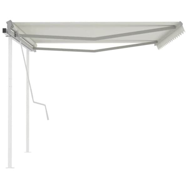 The Living Store markise m. stolper 4x3 m manuel betjening cremefarvet -  Markiser