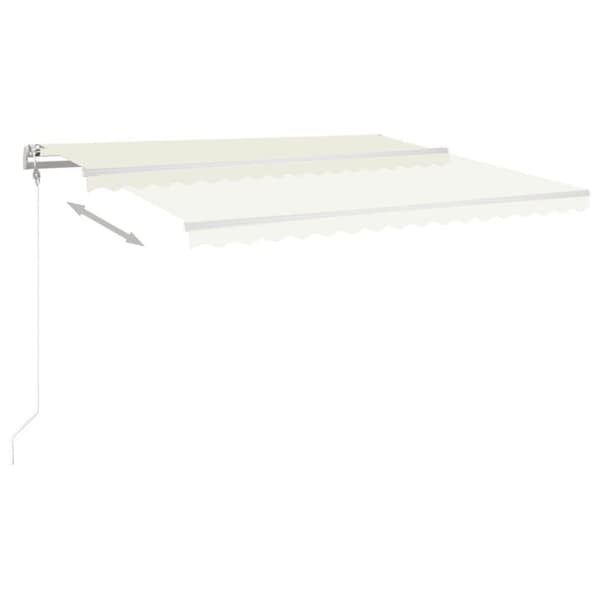 The Living Store markise m. stolper 4x3 m manuel betjening cremefarvet -  Markiser