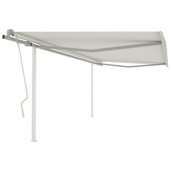 The Living Store markise m. stolper 4x3 m manuel betjening cremefarvet -  Markiser