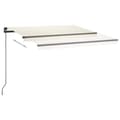 Miniatyrbild 5 av 11: The Living Store Markis manuellt infällbar med LED 3,5x2,5 m gräddvit -  Markiser