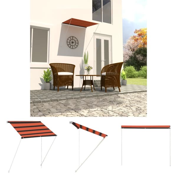 The Living Store Markis 150x150 cm orange och brun -  Markiser