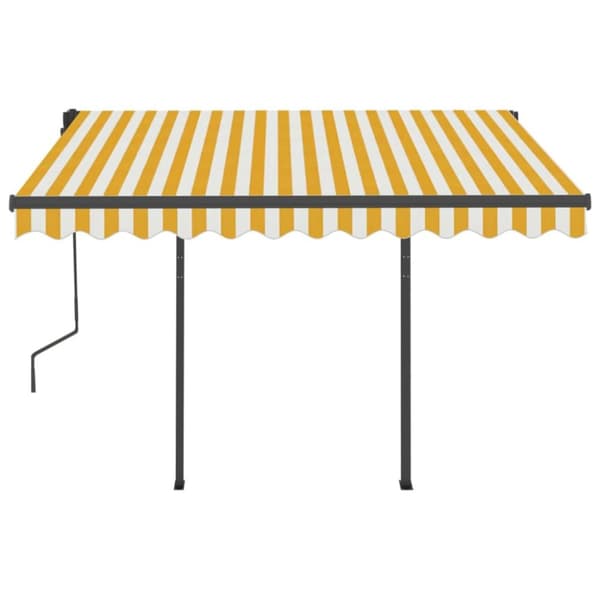 The Living Store Manuaalisesti kelattava markiisi LEDillä 3x2,5m keltavalkoinen - Markiisit