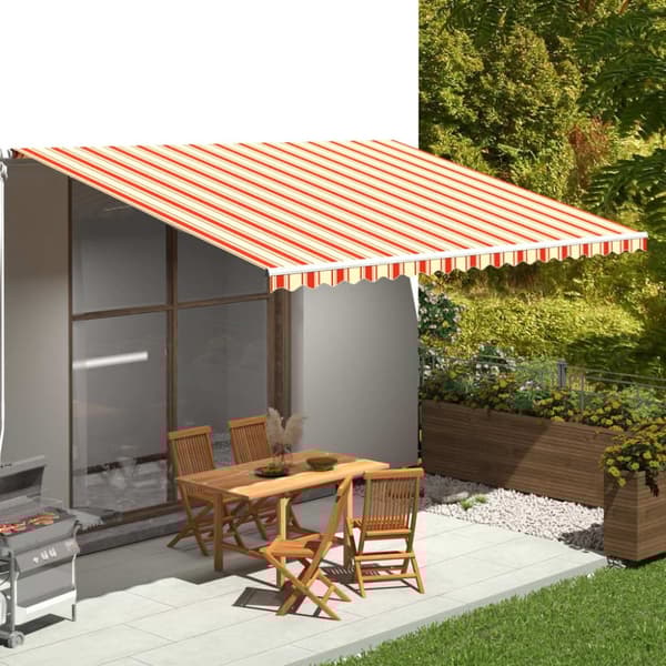 The Living Store Markisväv gul och orange 5x3,5 m - Markiser