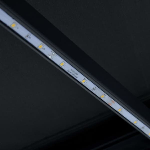 The Living Store Markis manuellt infällbar med LED 600x300 cm antracit - Markiser