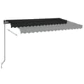 Miniatyrbild 4 av 8: The Living Store Markis manuellt infällbar med LED 450x350 cm antracit -  Markiser