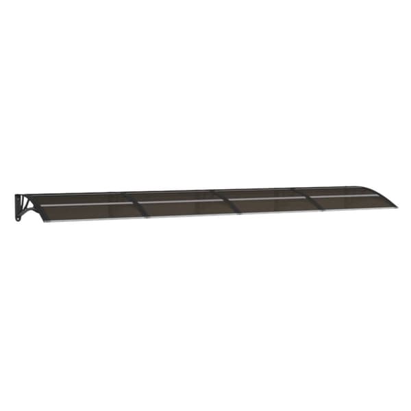 The Living Store dørbaldakin 350x75 cm polycarbonat sort -  Markiser