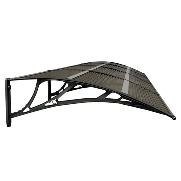 The Living Store dørbaldakin 350x75 cm polycarbonat sort -  Markiser