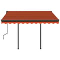 Miniatyrbild 6 av 11: The Living Store Markis med stolpar manuellt infällbar 3x2,5 m orange och brun -  Markiser