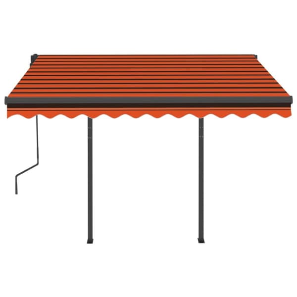 The Living Store Markis med stolpar manuellt infällbar 3x2,5 m orange och brun -  Markiser