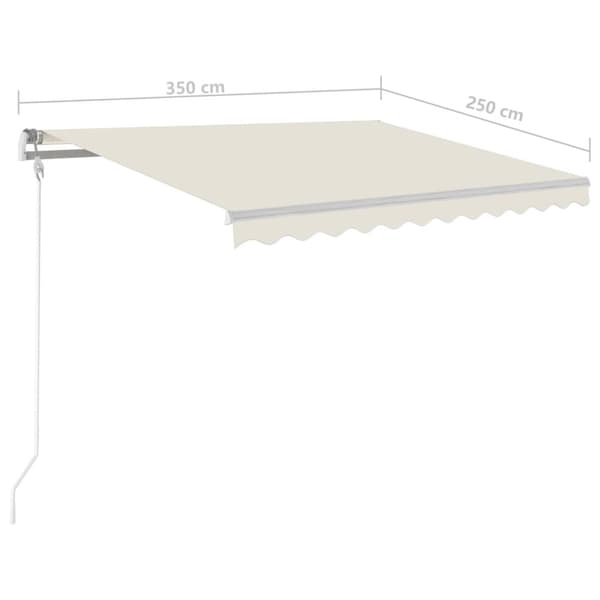 The Living Store Markis med stolpar manuellt infällbar 3,5x2,5 m gräddvit - Markiser