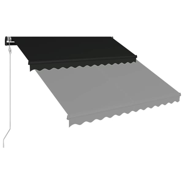 The Living Store Markis manuellt infällbar med vindsensor & LED 350x250 cm antracit - Markiser