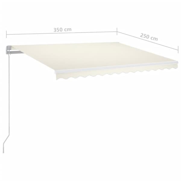 The Living Store Markis manuellt infällbar 350x250 cm gräddvit - Markiser