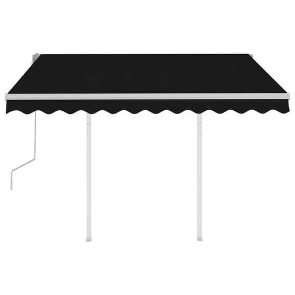 The Living Store Markis med stolpar manuellt infällbar 3x2,5 m antracit -  Markiser