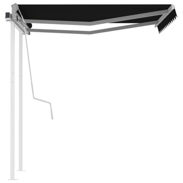 The Living Store Markis med stolpar manuellt infällbar 3x2,5 m antracit -  Markiser
