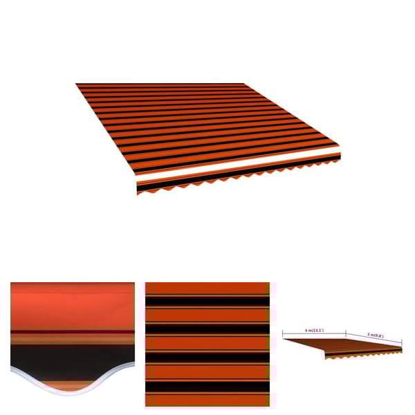 The Living Store markisedug 400x300 cm kanvas orange og brun - Markiser
