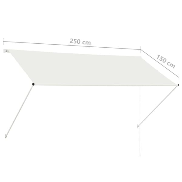 The Living Store Sisäänkelattava markiisi 250x150 cm kerma - Markiisit