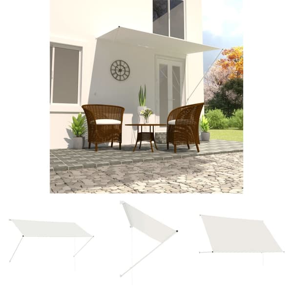 The Living Store Sisäänkelattava markiisi 250x150 cm kerma - Markiisit
