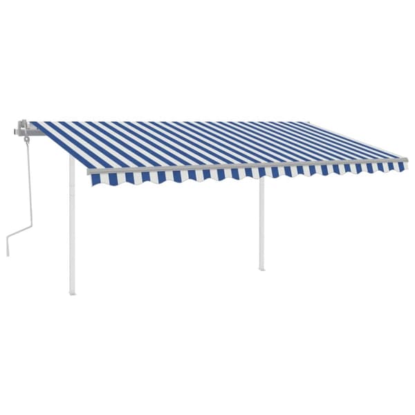 The Living Store Manuaalisesti kelattava markiisi tolpilla 4x3 m sinivalkoinen - Markiisit