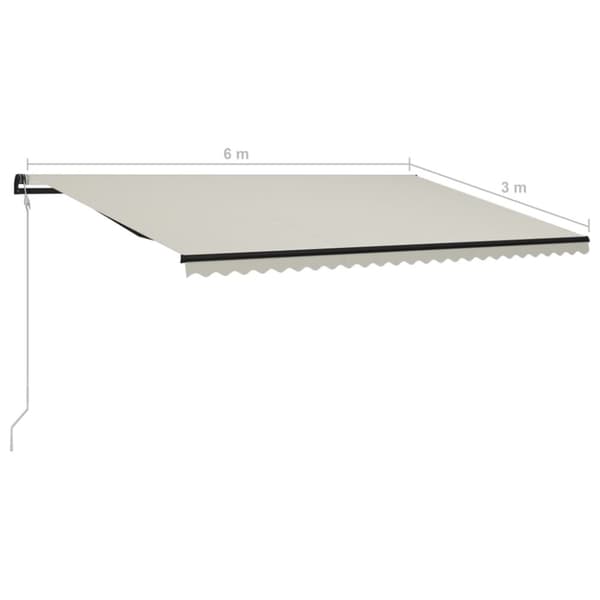 The Living Store Automaattisesti sisäänkelattava markiisi 600x300 cm kerma - Markiisit