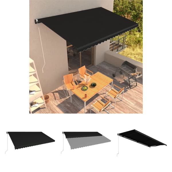 The Living Store Markis automatiskt infällbar 600x300 cm antracit - Markiser