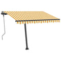 Miniatyrbild 5 av 11: The Living Store Fristående markis manuell 300x250 cm gul/vit -  Markiser
