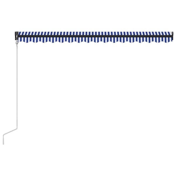 The Living Store automatisk foldemarkise 450x300 cm blå og hvid -  Markiser