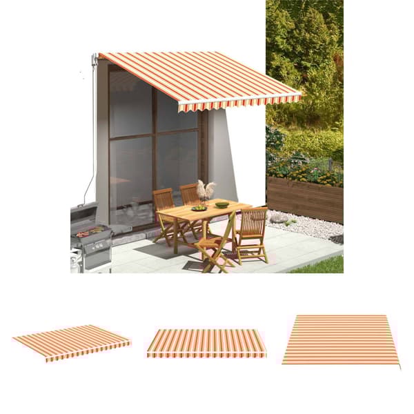 The Living Store Markisväv gul och orange 3,5x2,5 m - Markiser